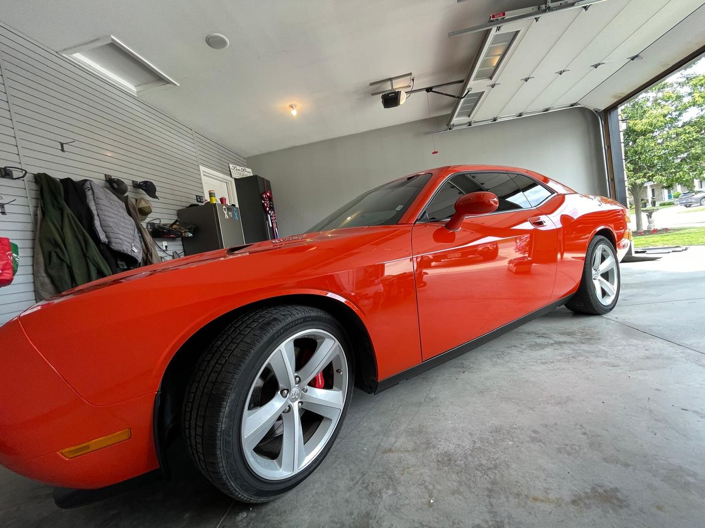 Red Dodge Challenger detailed and ceramic coated